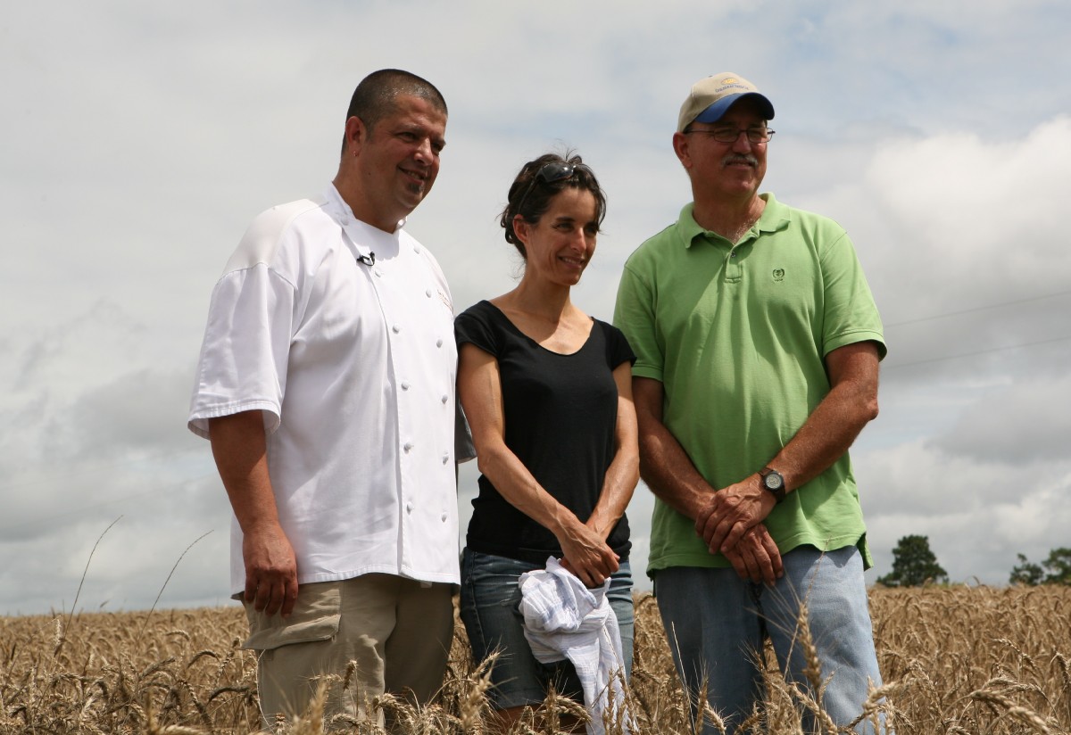 wheat growers with Chef Lionel Vatinet in Pinehurst, NC