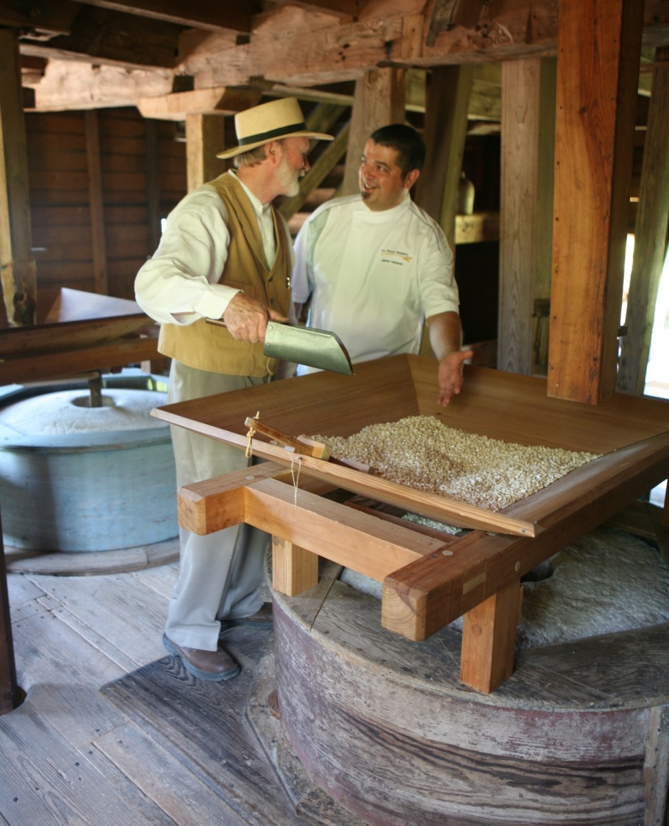 wheat millers with Chef Lionel Vatinet in Asheville, NC